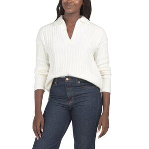 LA BIZ Cream Wool Blend Tunic Sweater